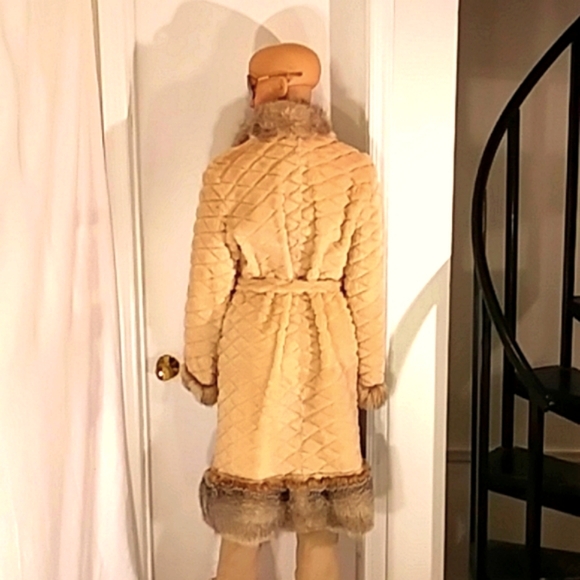 Stunning🔥🔥 Dora Santi Reversible Natural Brown Leather & Tan Genuine Fur Coat. - Picture 7 of 10